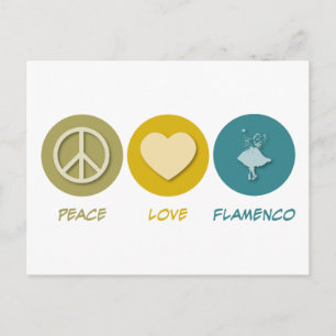 Postal Peace Love Flamenco