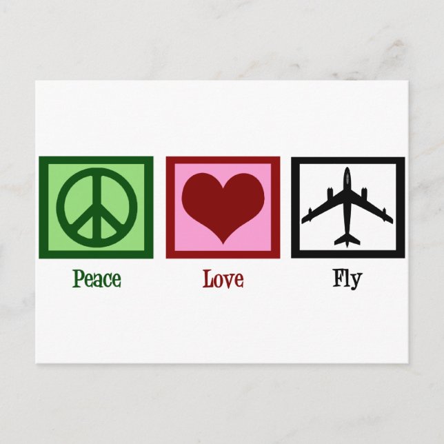 Postal Peace Love Fly (Anverso)