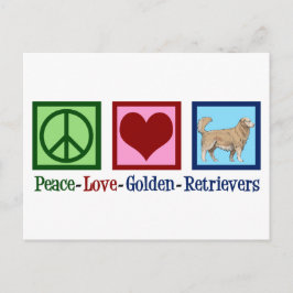 Postal Peace Love Golden Retrivers