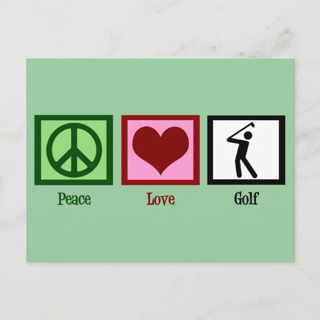 Postal Peace Love Golf (Anverso)