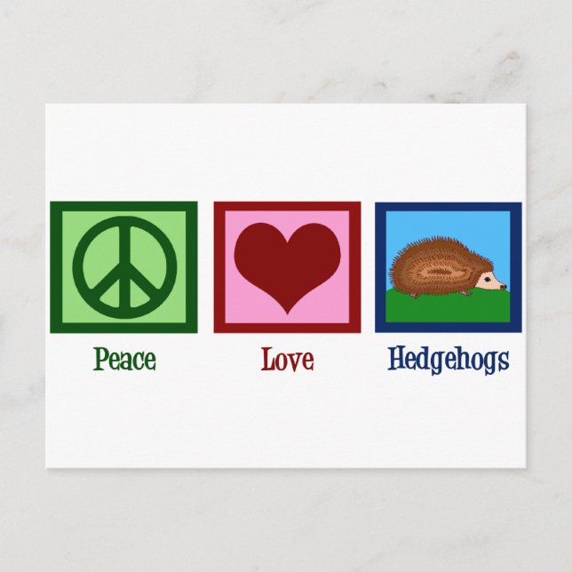 Postal Peace Love Hedgehogs (Anverso)