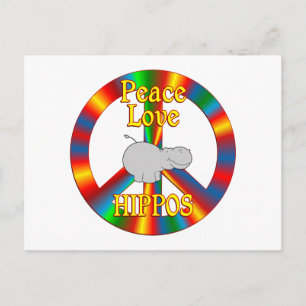 Postal Peace Love Hippos