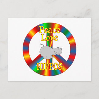 Postal Peace Love Hippos