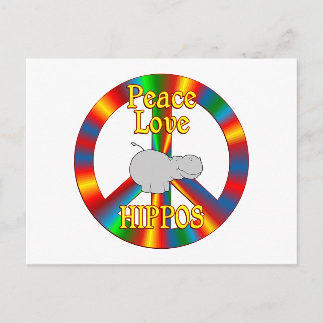 Postal Peace Love Hippos (Anverso)