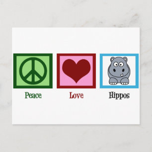Postal Peace Love Hippos