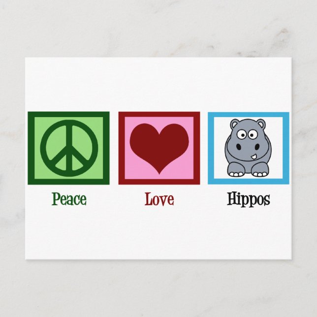 Postal Peace Love Hippos (Anverso)