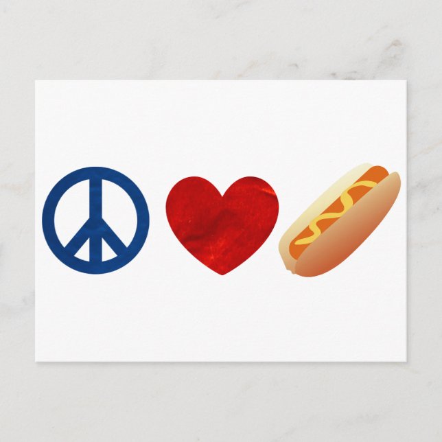 Postal Peace Love Hotdog (Anverso)