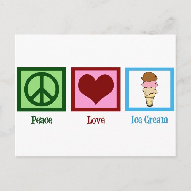 Postal Peace Love Ice Cream (Anverso)
