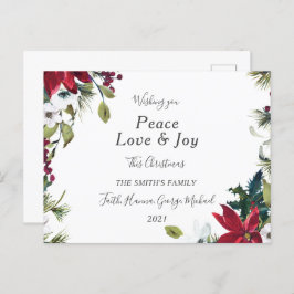 Postal Peace Love Joy Family Merry Christmas Postcard