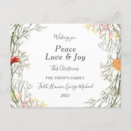 Postal Peace Love Joy Family Merry Christmas Postcard