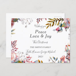 Postal Peace Love Joy Family Merry Christmas Postcard