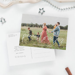 Postal Peace Love Joy Modern minimalista Holiday foto