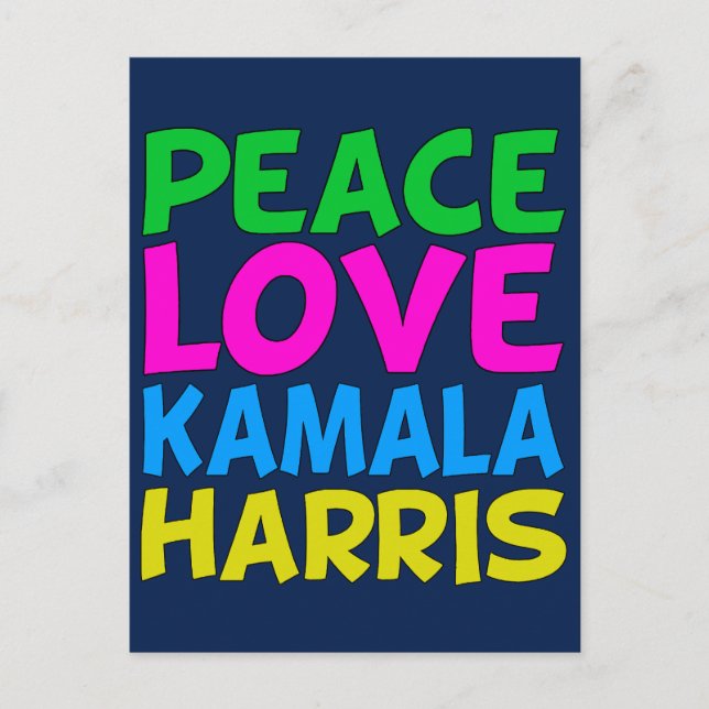 Postal Peace Love Kamala Harris (Anverso)