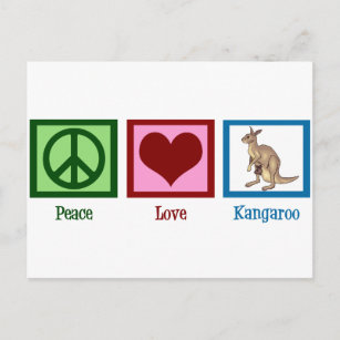 Postal Peace Love Kangaroo