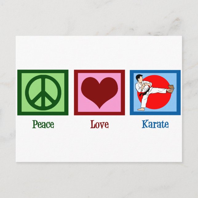 Postal Peace Love Karate (Anverso)