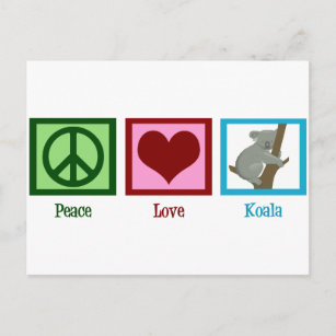 Postal Peace Love Koala Bear