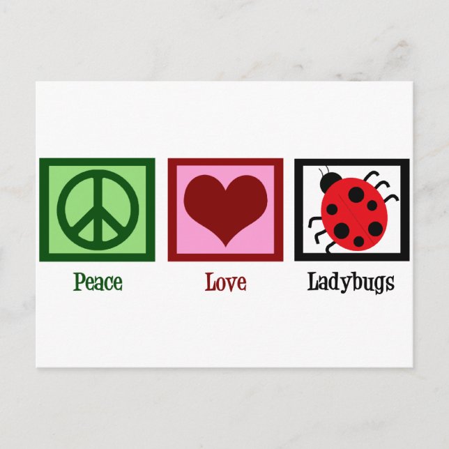 Postal Peace Love Ladybugs (Anverso)