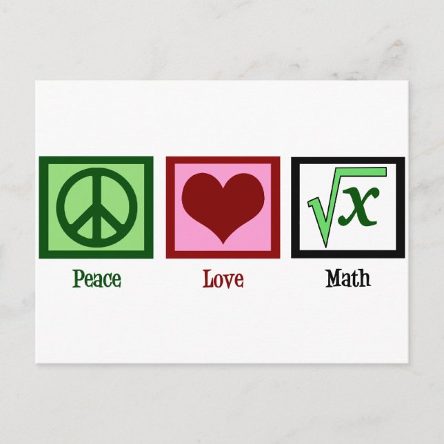 Postal Peace Love Math (Anverso)