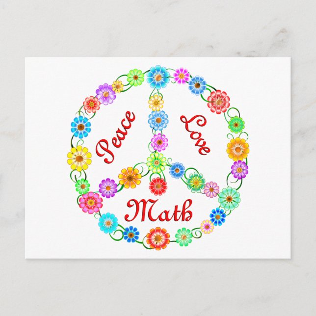 Postal Peace Love Math (Anverso)