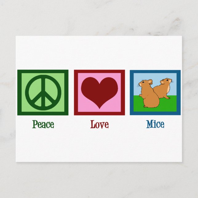 Postal Peace Love Mice (Anverso)