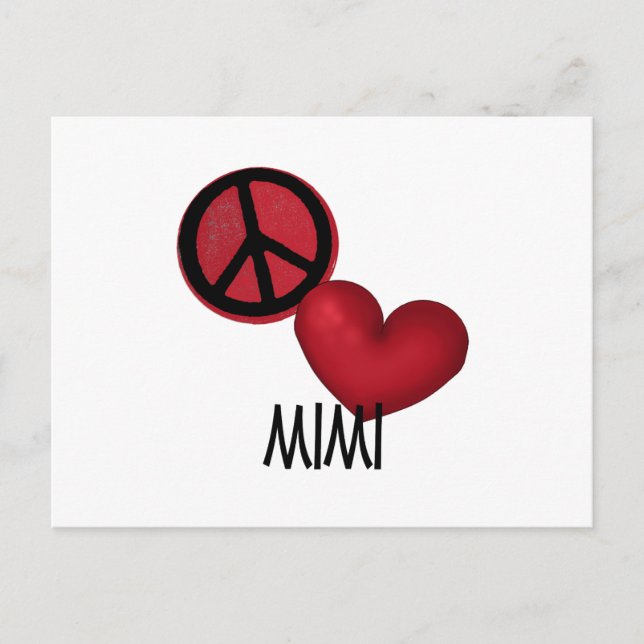 Postal Peace Love Mimi (Anverso)