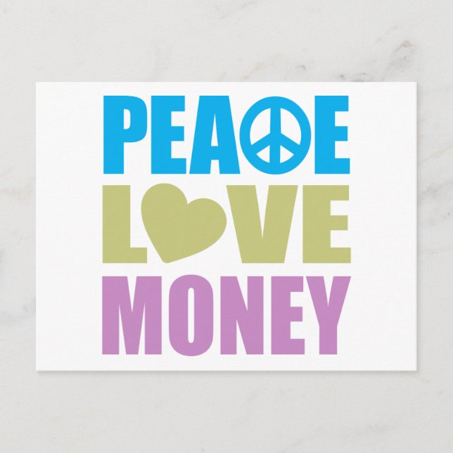 Postal Peace Love Money (Anverso)