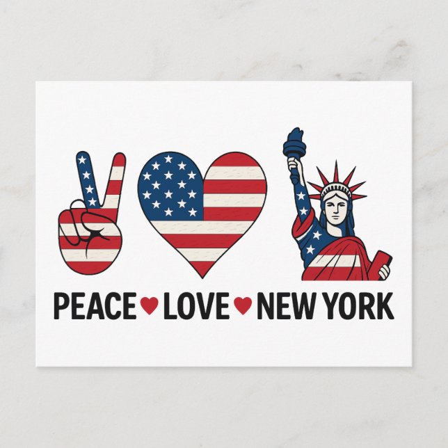 Postal Peace Love New York (Anverso)
