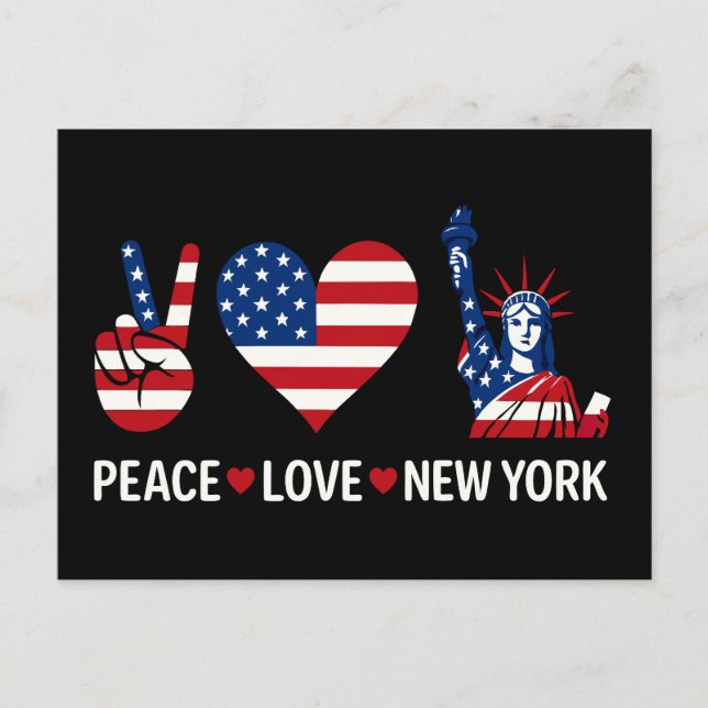 Postal Peace Love New York (Anverso)