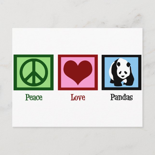 Postal Peace Love Pandas (Anverso)