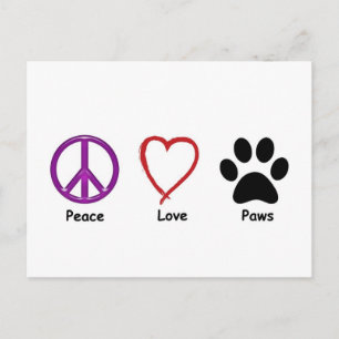 Postal Peace Love Paws