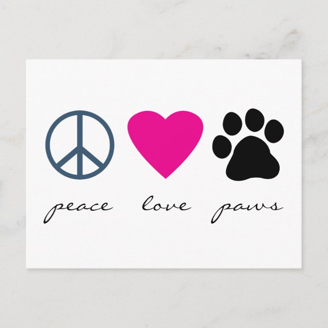 Postal Peace Love Paws (Anverso)
