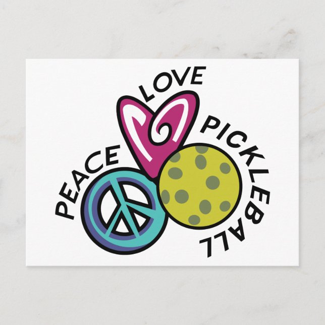 Postal Peace Love Pickleball (Anverso)