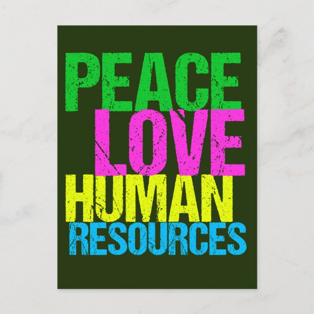 Postal Peace Love Recursos Humanos (Anverso)