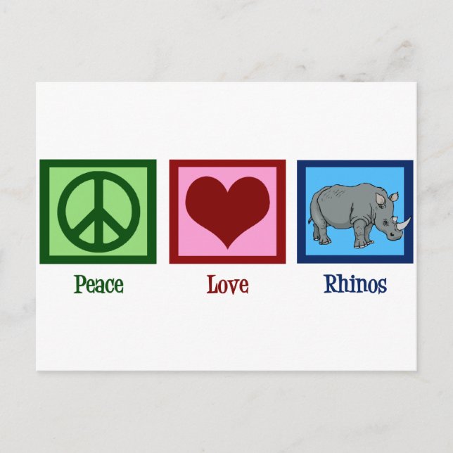 Postal Peace Love Rhinos (Anverso)