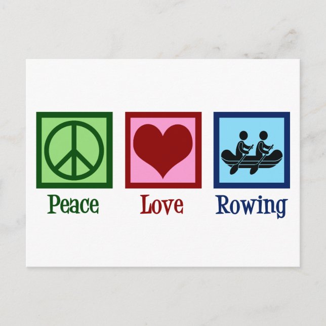 Postal Peace Love Rowing Team Cute Crew Rowers (Anverso)