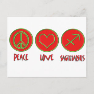 Postal Peace Love Sagittarius