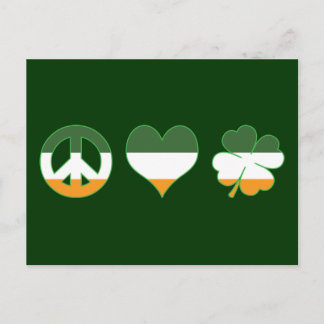 Postal Peace Love Shamrock