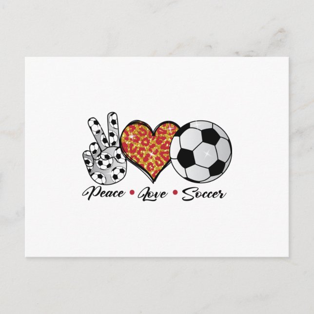 Postal Peace Love Soccer Guay T Shirt (Anverso)