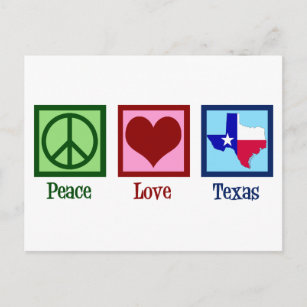 Postal Peace Love Texas State Flag