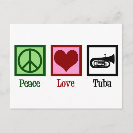 Postal Peace Love Tuba Player