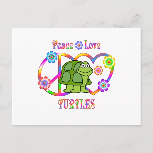 Postal Peace Love Turtles (Anverso)
