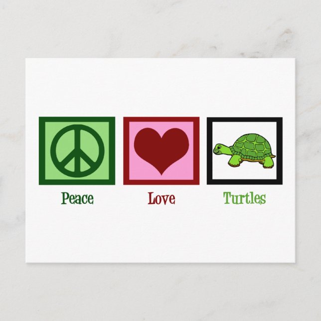 Postal Peace Love Turtles (Anverso)