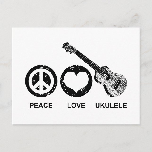 Postal Peace Love Ukulele (Anverso)