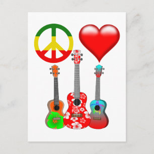Postal Peace Love Ukuleles