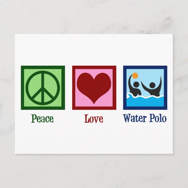 Postal Peace Love Water Polo (Anverso)