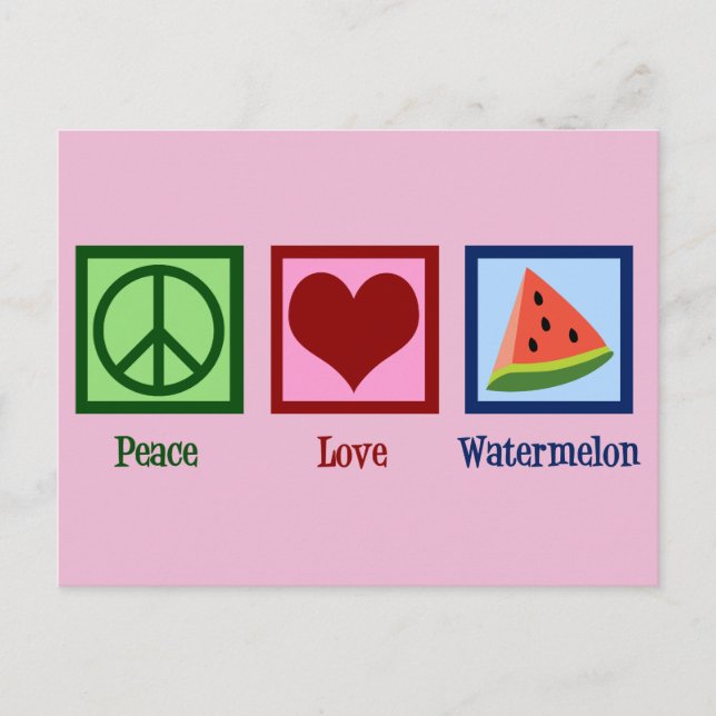 Postal Peace Love Watermelon (Anverso)