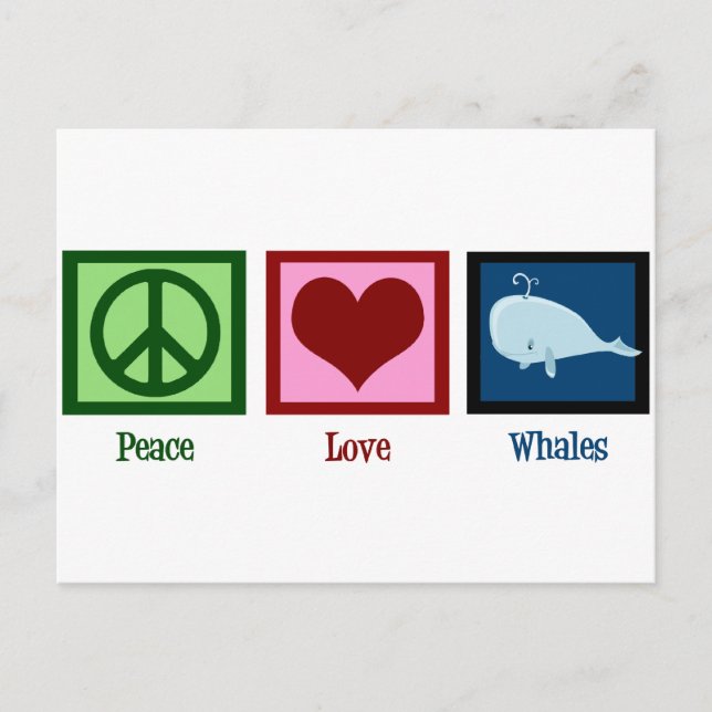 Postal Peace Love Whales (Anverso)