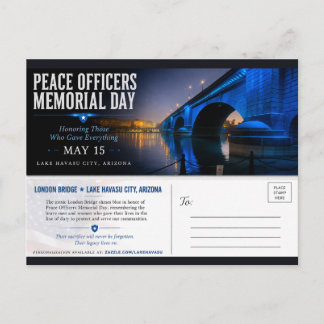 Postal Peace Officers Memorial Day London Bridge Postcard
