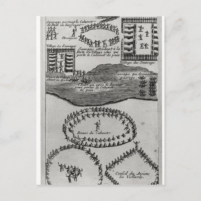 Postal Peace pipe dance of the Iroquois (Anverso)