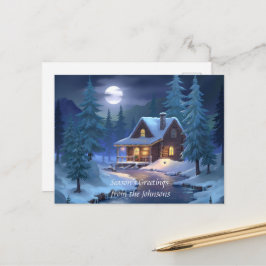 Postal Peaceful Cabin in Winter Forest